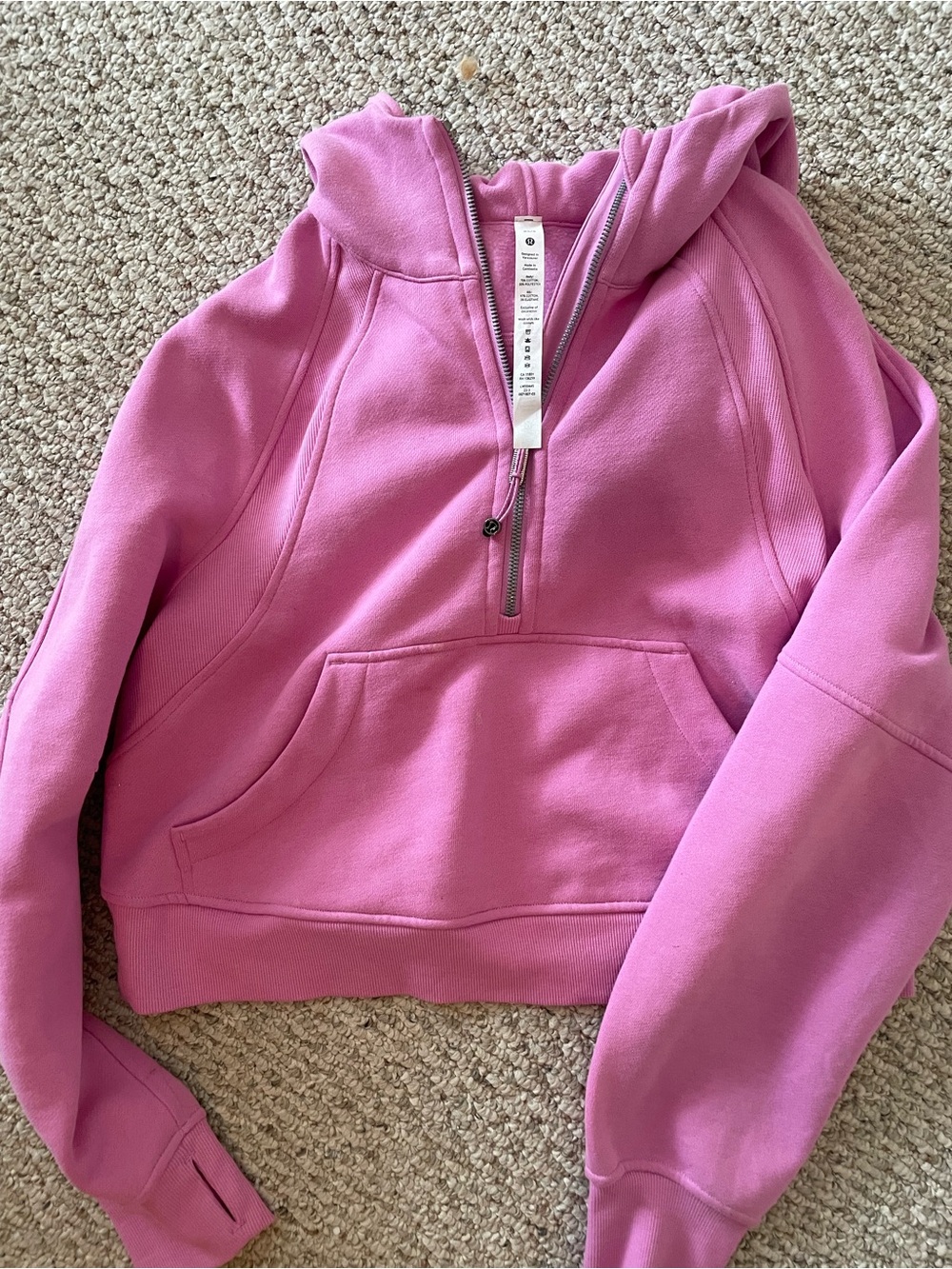 lululemon athletica Pink Half-Zip Hooded Sweatshirt